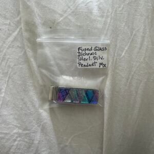 Fused glass dichroic pendant